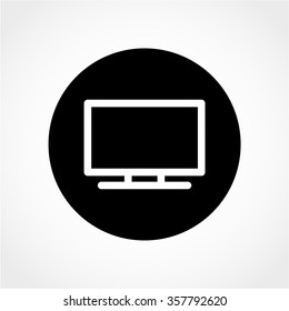 LCD TV Icon Isolated on White Background
