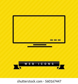 lcd tv isolated minimal icon. big tv graph line vector icon for websites and mobile minimalistic flat design. 