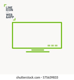 lcd tv isolated minimal icon. big tv graph line vector icon for websites and mobile minimalistic flat design. 