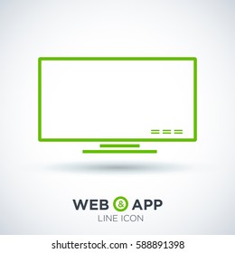 lcd tv isolated minimal icon. big tv graph line vector icon for websites and mobile minimalistic flat design. 