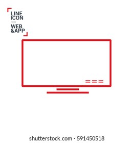 lcd tv isolated minimal icon. big tv graph line vector icon for websites and mobile minimalistic flat design. 