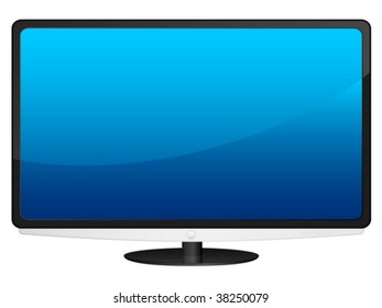 Lcd tv isolated on white background. Vector illustration.
