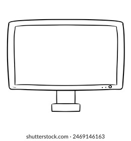 LCD-TV-Monitor Illustration Umriss Isolierte Vektorgrafik