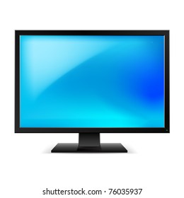 Lcd Tv Monitor. Illustration On White Background