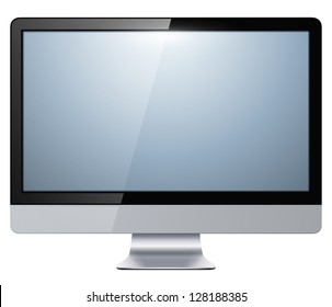 Lcd Tv Monitor Isolated, Vector Illustration.