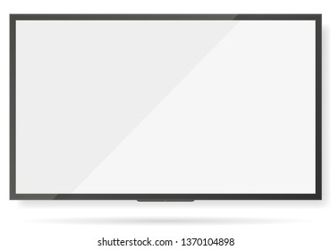 Lcd tv screen. Flat tv screen or television display vector illustration, wall plasma or led monitor panel.
