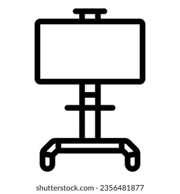 LCD-TV mit Standzeilensymbol, Monitoren und TV-Konzept, LSD TV auf drehbarem Ständer, Vektorsymbol auf weißem Hintergrund, Umrisssymbol für mobiles Konzept und Web-Design. Vektorgrafik