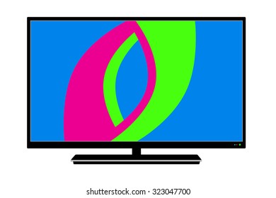 LCD TV in vector.Logo LCD TV.