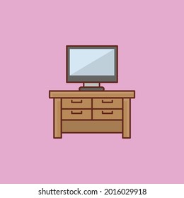 LCD vector flat color icon