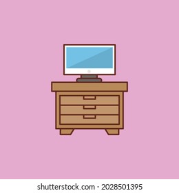 LCD vector flat color icon