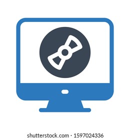 LCD  vector glyph color icon 
