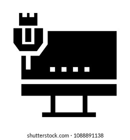 LCD vector glyphs icon