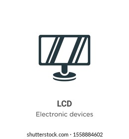 Lcd vector icon on white background. Flat vector lcd icon symbol sign from modern electronic devices collection for mobile concept and web apps design.