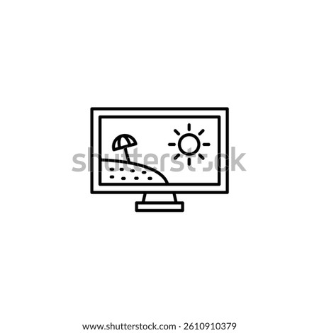 LCD vector illustration line icon icons design