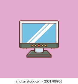 Ilustración del vector LCD sobre un fondo transparente. Símbolos de calidad premium. Icono de vector de color plano de línea para el diseño de concepto y gráfico.