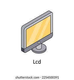 Icono Lcd Vector Isometric Rellenado de contorno para sus proyectos digitales o de impresión.