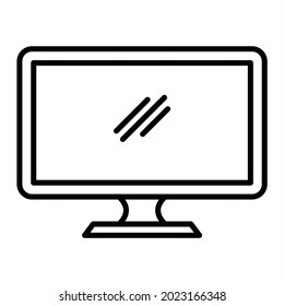 Lcd Vector Outline Icon Isolated On White Background

