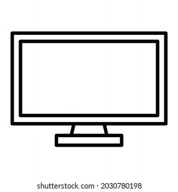 Icono De Contorno De Vector Lcd Aislado En Fondo Blanco
