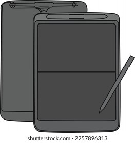 tableta de escritura LCD con la más reciente grabación de pantalla dividida de alta tecnología y función Borrar imagen vectorial de dibujo de función 2023