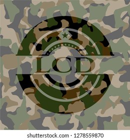 LCD written on a camouflage texture