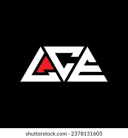 LCE triangle letter logo design with triangle shape. LCE triangle logo design monogram. LCE triangle vector logo template with red color. LCE triangular logo Simple, Elegant, and Luxurious design.