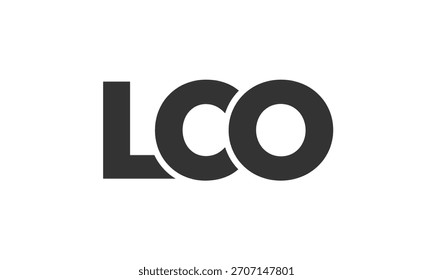 LCO logo design template with strong and modern bold text. Initial based vector logotype featuring simple and minimal typography. Trendy company identity ideal for businesses brand presence.