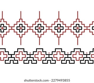 lCrop pixel pattern. Ethnic abstract art. Harmonious pattern in tribal ornament, folk embroidery, Aztec geometric print. Design for carpet, wallpaper, clothing, textile, pillow, curtain.