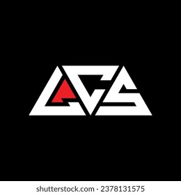 Diseño del logotipo de la letra triangular LCS con forma triangular. Monograma de diseño del logotipo del triángulo LCS. Plantilla de logotipo vectorial de triángulo LCS con color rojo. Logotipo triangular LCS Diseño sencillo, elegante y lujoso.