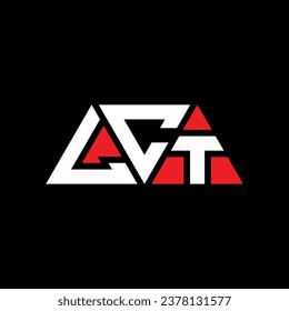 LCT triangle letter logo design with triangle shape. LCT triangle logo design monogram. LCT triangle vector logo template with red color. LCT triangular logo Simple, Elegant, and Luxurious design.
