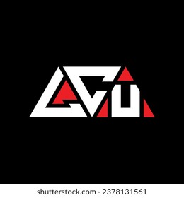 LCU triangle letter logo design with triangle shape. LCU triangle logo design monogram. LCU triangle vector logo template with red color. LCU triangular logo Simple, Elegant, and Luxurious design.