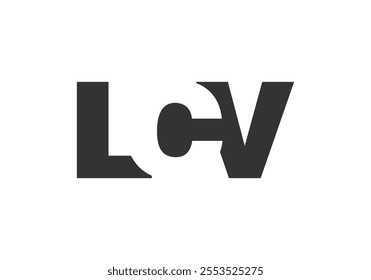 LCV bold and unique editable font logo for tech startups, consulting, corporate branding. Perfect for headlines, visual identity, cyberspace, leadership, unity, innovative ideas, powerful simplicity.