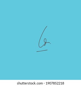 Logotipo manuscrito de fondo azul