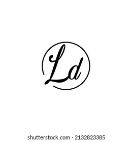 LD circle feminine concept initial logo best for beauty and fashion