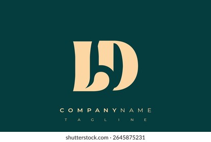 LD Creative Abstract Typography Logo Design. Elegant logo combining bold typography and creative shapes, ideal for branding and identity solutions.