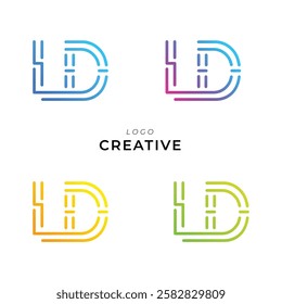 LD Creative Latter Logo Design. Monogram Design. By Custom Branding Logo. Creative Logo Design. Vector illustration. Modern Design. Logo Template.