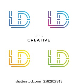 LD Creative Latter Logo Design. Monogram Design. By Custom Branding Logo. Creative Logo Design. Vector illustration. Modern Design. Logo Template.