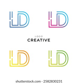 LD Creative Latter Logo Design. Monogram Design. By Custom Branding Logo. Creative Logo Design. Vector illustration. Modern Design. Logo Template.