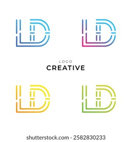 LD Creative Latter Logo Design. Monogram Design. By Custom Branding Logo. Creative Logo Design. Vector illustration. Modern Design. Logo Template.