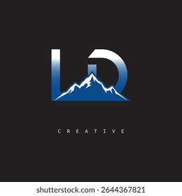  LD Creative Mountain Logo Bold Gradient Letter mark Branding Design for Business Outdoor Brands
