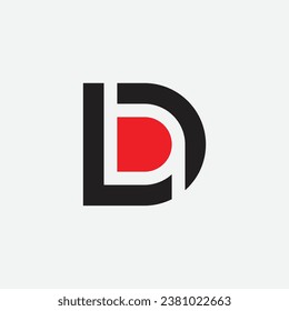 LD D L monogram letter initial modern logo design