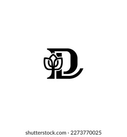 LD, DL Abstrakte Buchstaben Logo mit Lotus fllower, EPS-Datei