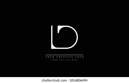 LD DL abstract vector logo monogram template