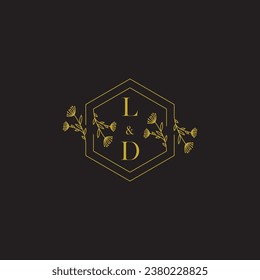 LD elegant wedding initial logo in high quality professional design that will print well across any print media