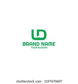 LD Grass Lawn Care Logo Design Vector