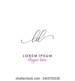 LD Initial beauty monogram logo vector