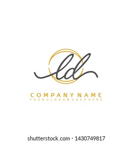 LD Initial handwriting logo concept