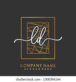 LD Initial Handwriting logo template vector