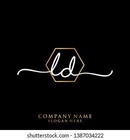 LD Initial handwriting logo template