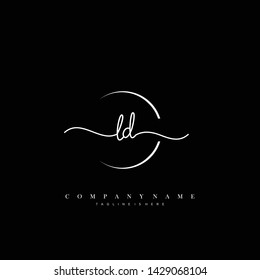 LD initial handwriting logo template vector