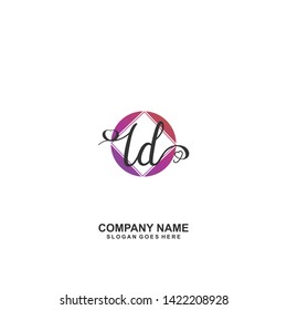 LD Initial handwriting logo vector